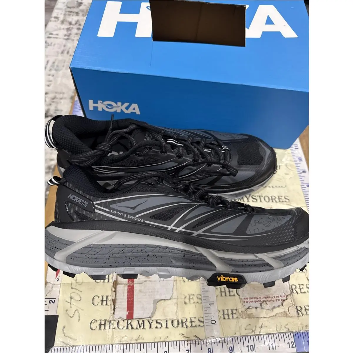 Hoka 1126851 U Mafate Speed 2 Megagrip Vibram Sole Men`s Size 11 wmn12 - Multicolor
