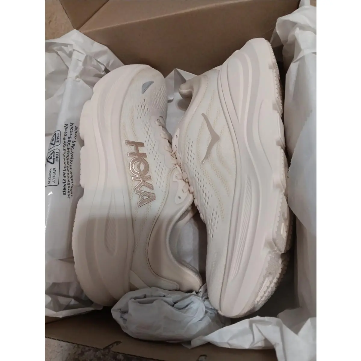 Womens Size 5 - Hoka One One Hoka Bondi 9 Vanilla Birch Womens Regular Width