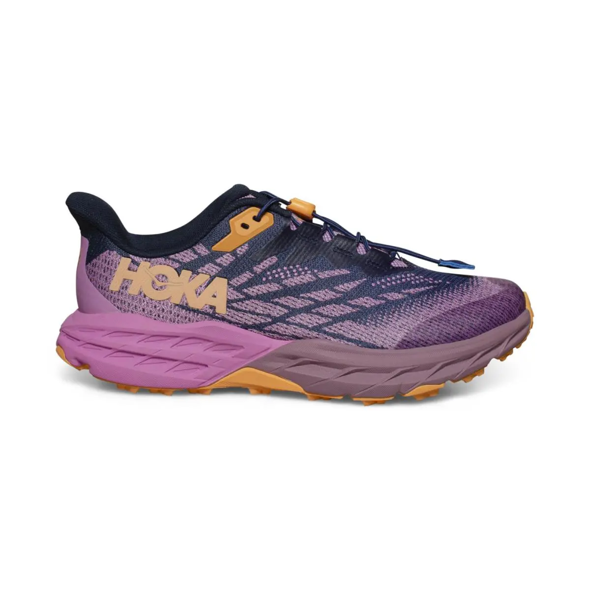 Hoka One One Speedgoat 5 Bellwether Blue/cyclamen Shoes Youth 7 Fit`s Women`s 9 - Bellwether Blue/Cyclamen