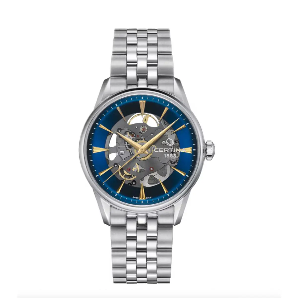 DS-1 Skeleton Blue Blue Dial Wristwatch C0299071104100 by Certina