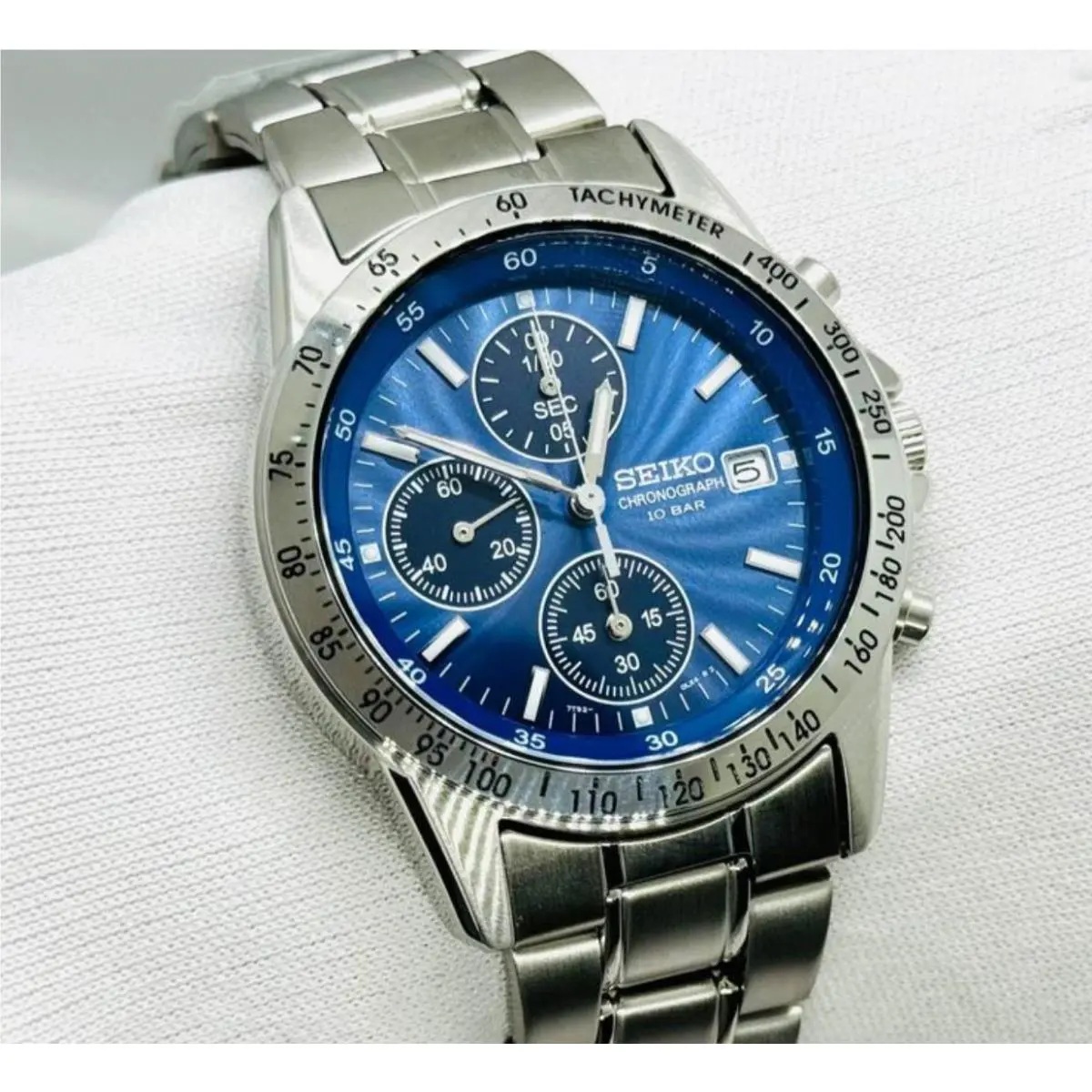 Spirit SBTQ071 Blue Dial Chronograph Stainless Steel Men`s Watch by Seiko