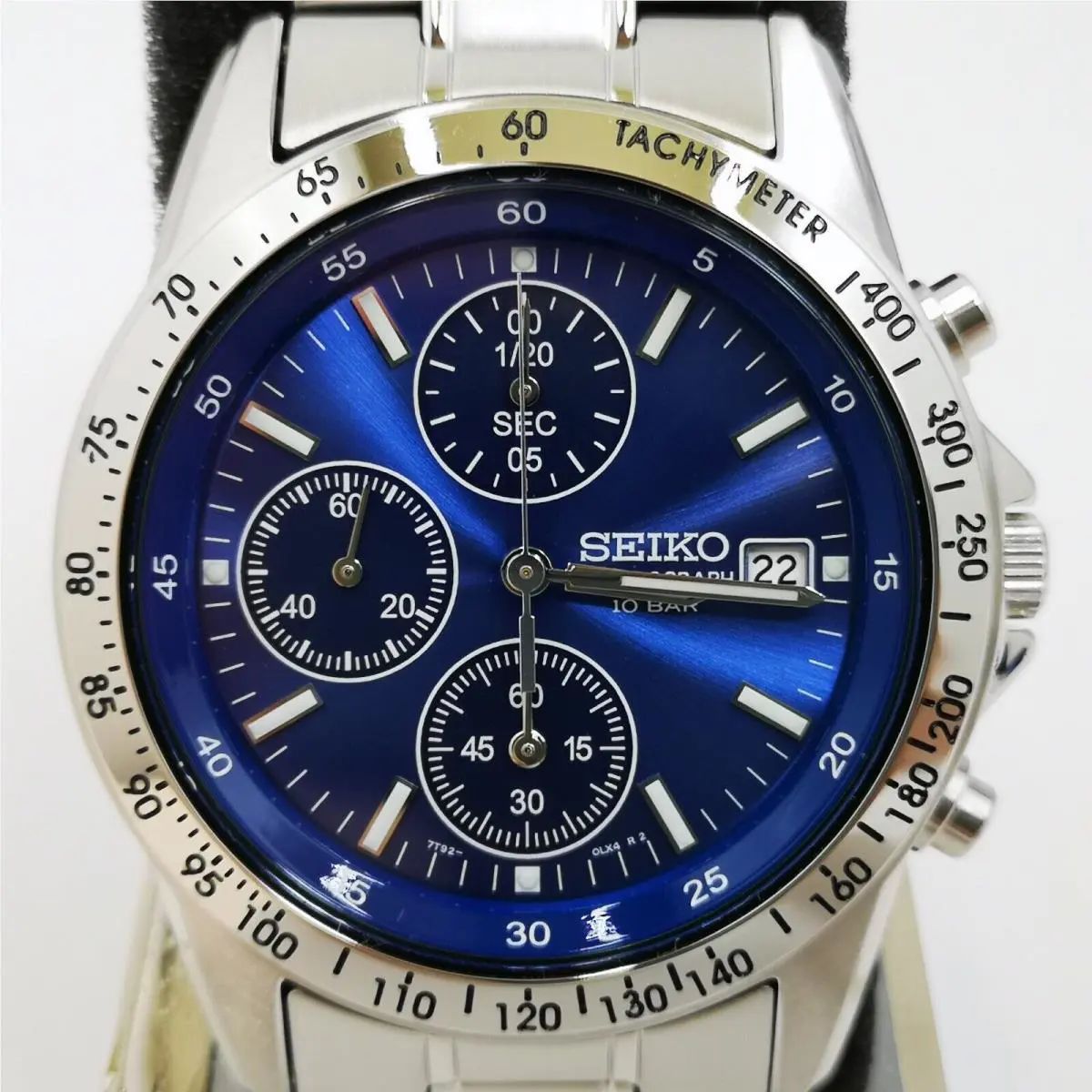 Seiko Spirit SBTQ071 Blue Silver Chronograph Men`s Watch