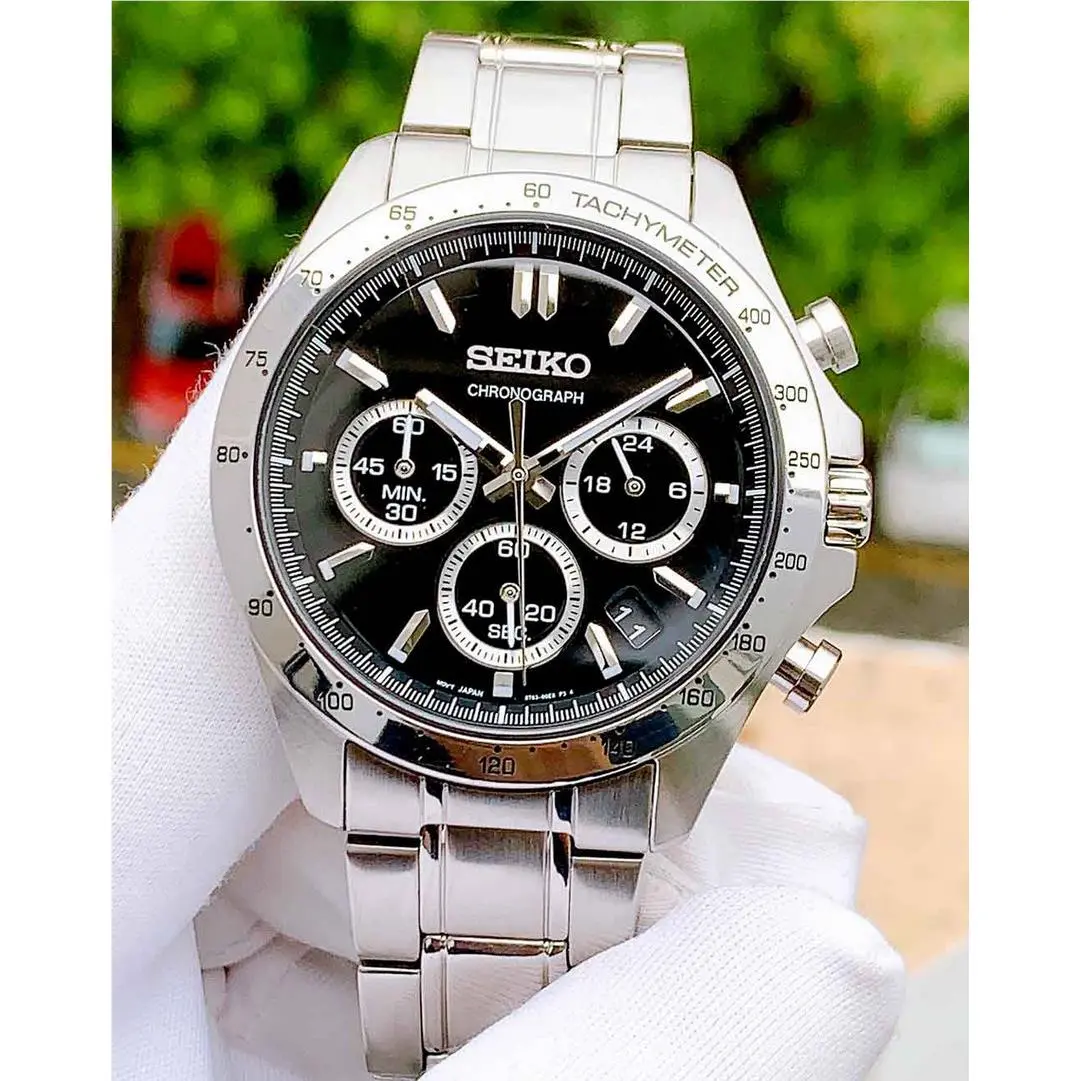 Seiko Spirit SBTR013 Chronograph Black Dial Stainless Steel Men`s Watch