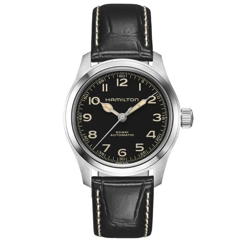 Hamilton Khaki Field Murph Auto Black Dial Leather Strap Watch H70405730