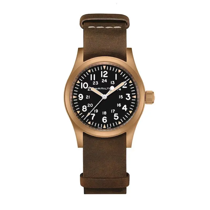 Khaki Field Mechanical Bronze Black Dial Men`s Watch H69459530 by Hamilton