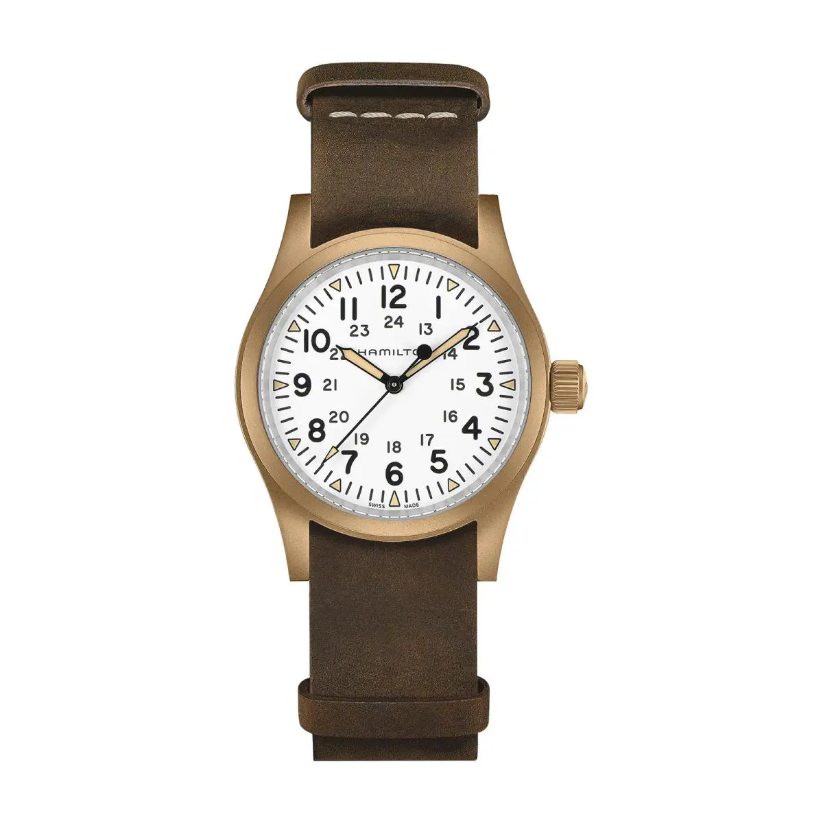 Hamilton Khaki Field White / Leather White Dial Wristwatch H69459510