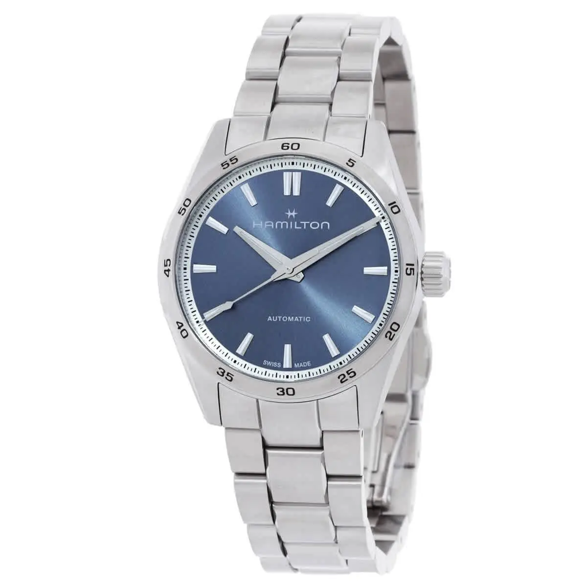 Hamilton Jazzmaster Performer Automatic Blue Dial Watch H36105140 - Dial: Blue, Band: Silver, Bezel: Silver