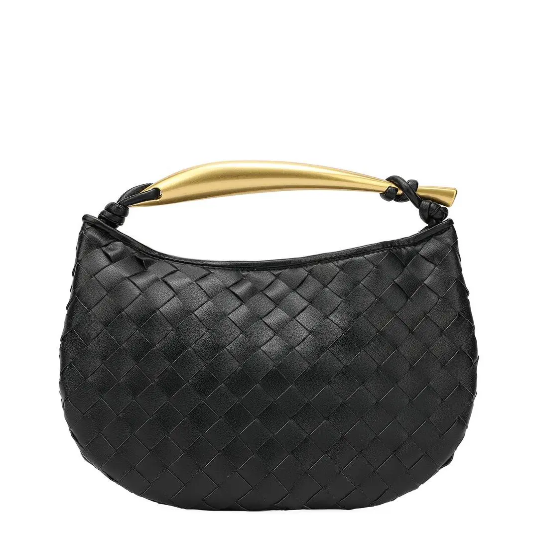 Tiffany Fred Paris Woven Leather Top Handle Clutch Women`s Black by Louis Vuitton