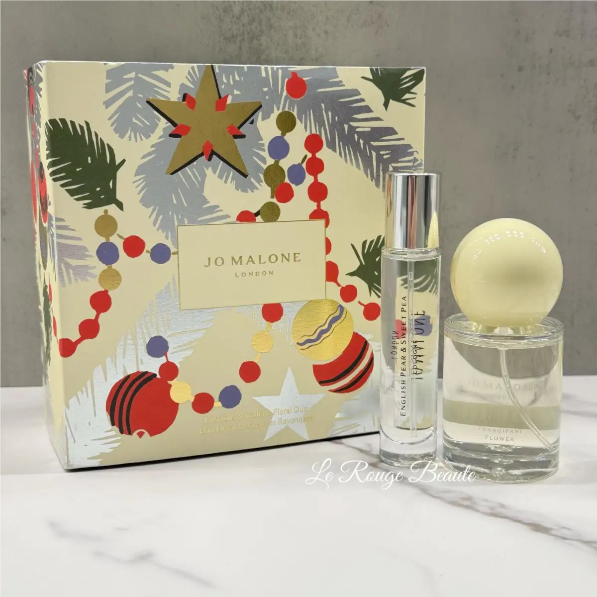 Jo Malone Frangipani Flower Cologne 1 oz English Pear and Sweet Pea 0.34oz Set