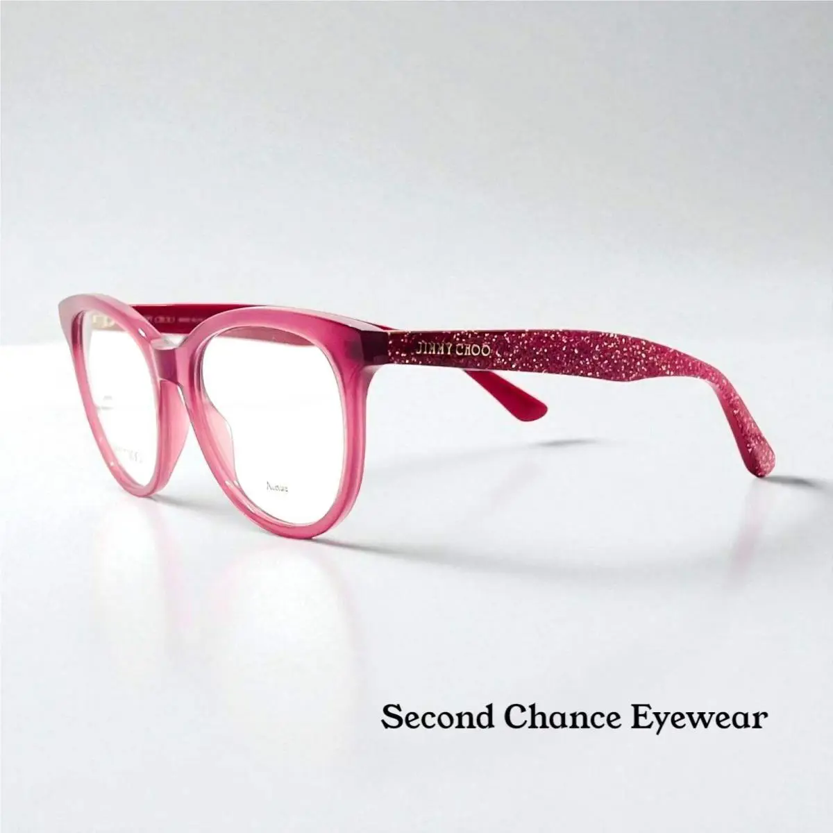 Jimmy Choo JC205 Qho Pink Glitter Eyeglass Frame-new/unworn-made in Italy-47mm