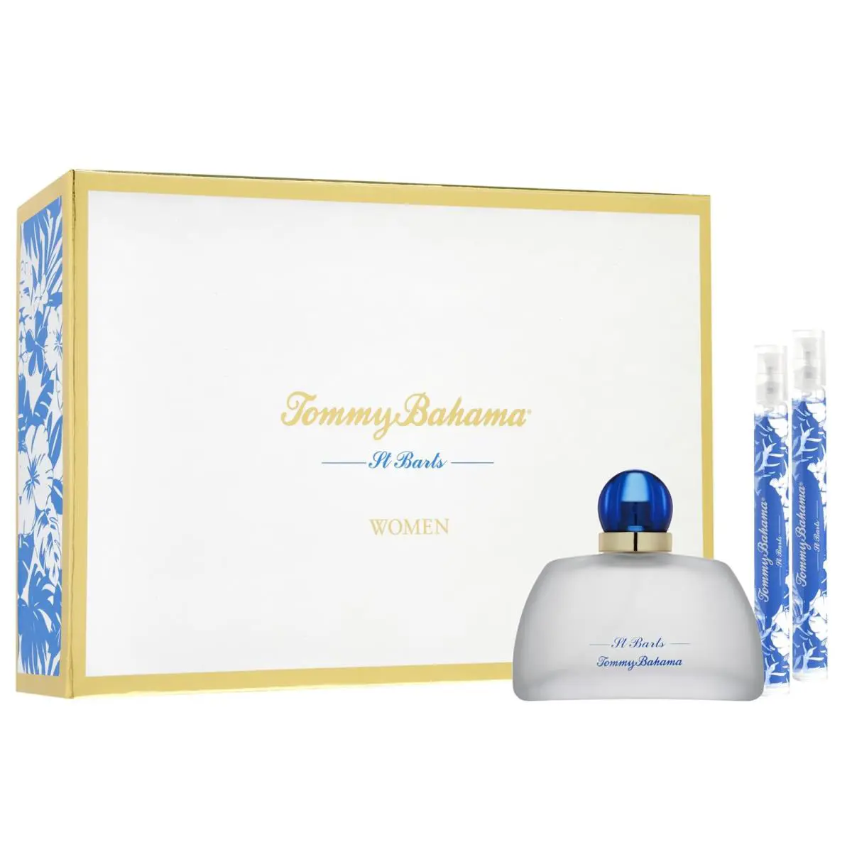 Tommy Bahama St. Barts 3PC Perfume Gift Set 3.4Oz Edp 2X 0.34Oz Mini Distressed