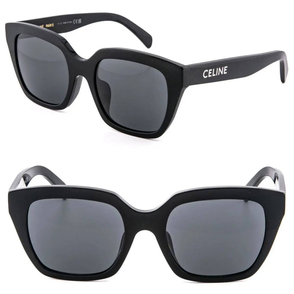 Celine 40198 Monochroms Black Butterfly Logo Unisex Sunglasses CL40198F 01A