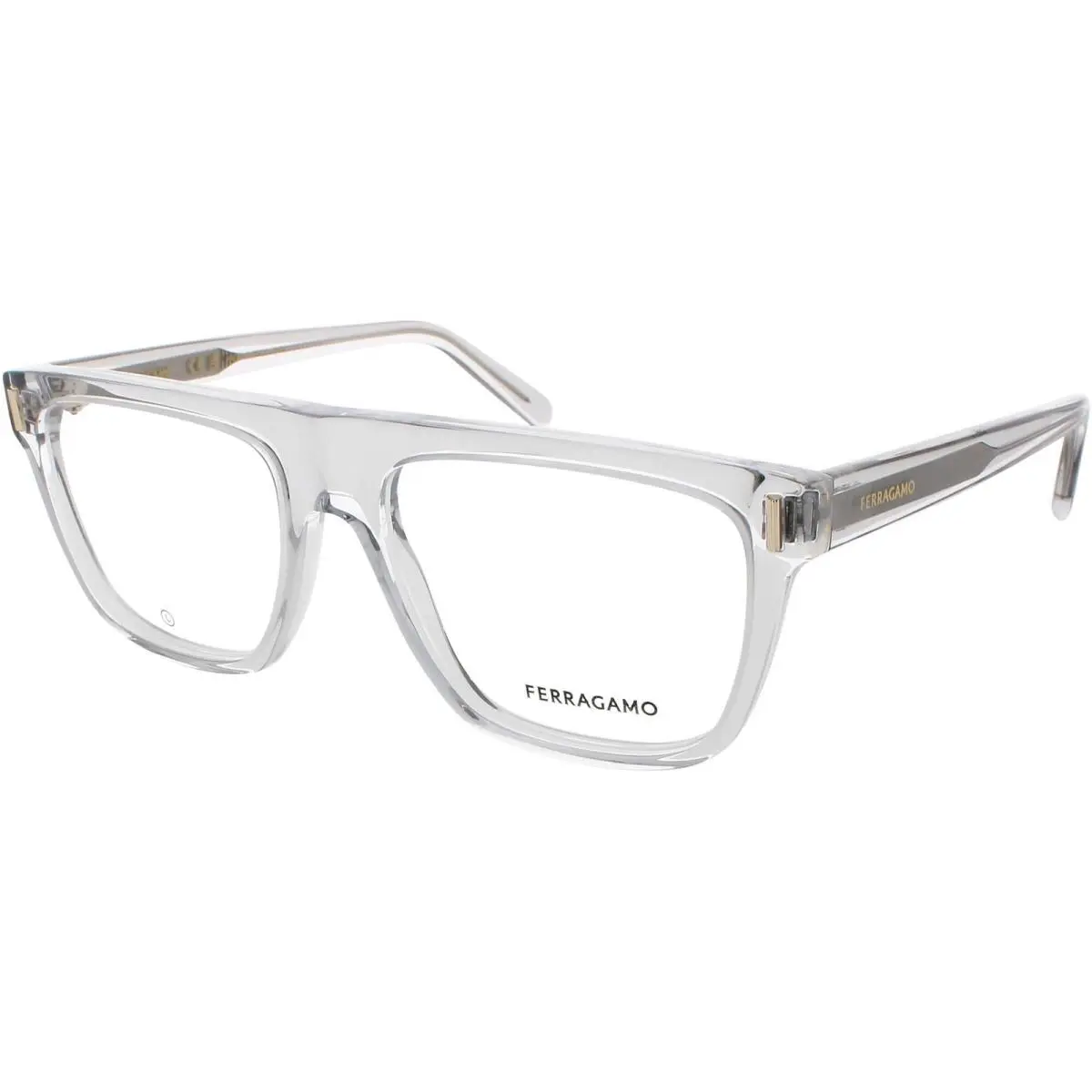 Salvatore Ferragamo Men`s Eyeglasses Light Crystal Grey Square Frame SF2997 050