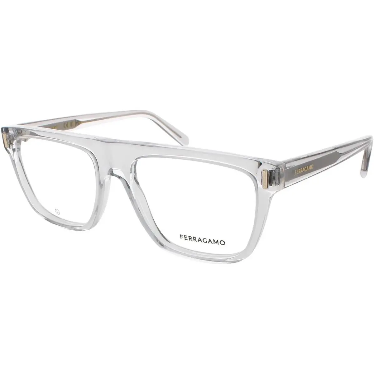 Salvatore Ferragamo Men`s Eyeglasses Light Crystal Grey Square Frame SF2997 050