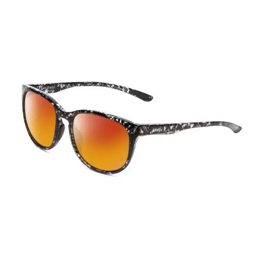 Lake Shasta Unisex Cateye Polarized Sunglasses in Black Marble 56mm Red Mirror Polar by Smith Optics