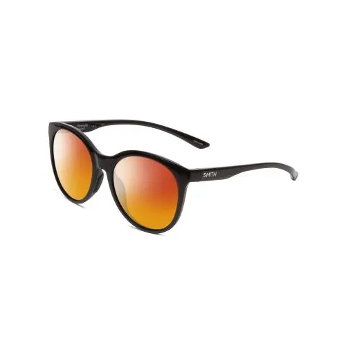 Bayside Unisex Cateye Polarized Sunglasses in Black 54 mm 4 Options Red Mirror Polar by Smith Optics