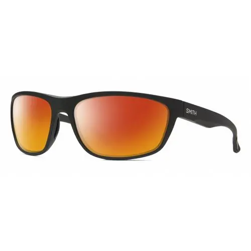Redding Wrap Unisex Polarized Sunglasses Matte Black 65mm 4 Options Red Mirror Polar by Smith Optics