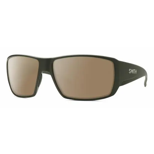 Guides Choice Unisex Rectangle Polarized Sunglasses Moss Green 62mm Amber Brown Polar by Smith Optics