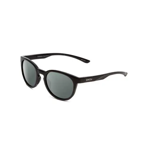 Smith Optics Eastbank Unisex Round Designer Polarized Sunglass Gloss Black 52 mm - Frame: Multicolor, Lens: Smoke Grey Polar