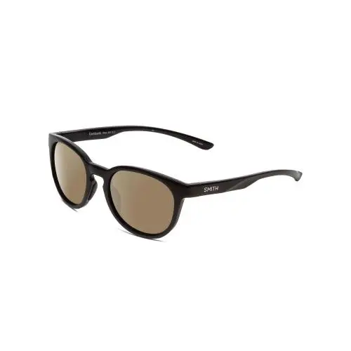 Eastbank Unisex Round Designer Polarized Sunglass Gloss Black 52 mm Amber Brown Polar by Smith Optics