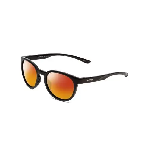 Eastbank Unisex Round Designer Polarized Sunglass Gloss Black 52 mm Red Mirror Polar by Smith Optics