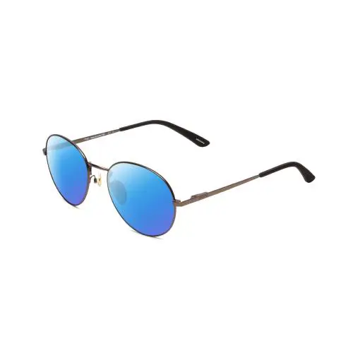 Smith Prep Unisex Round 53 mm Polarized Sunglasses in Gun Metal Silver 4 Options - Frame: Multicolor, Lens: Blue Mirror Polar