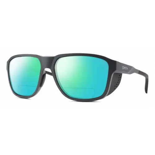 Embark Unisex Polarized Bifocal Sunglasses in Matte Slate Grey 58mm Green Mirror by Smith Optics