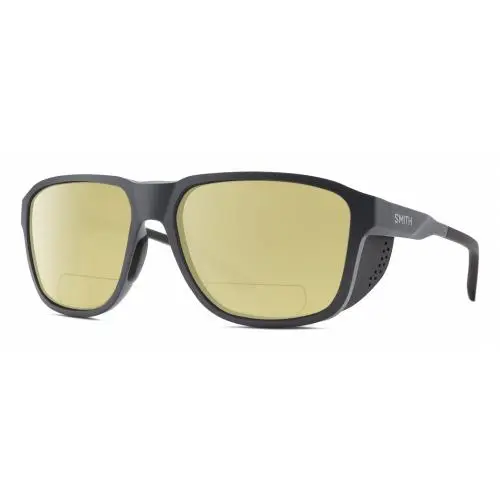 Embark Unisex Polarized Bifocal Sunglasses in Matte Slate Grey 58mm Yellow by Smith Optics