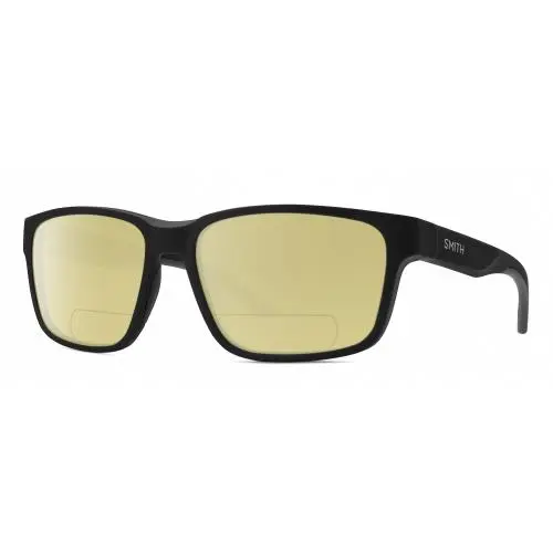 Smith Optic Basecamp Unisex Square Polarized Bifocal Sunglasses Matte Black 58mm Yellow by Smith Optics