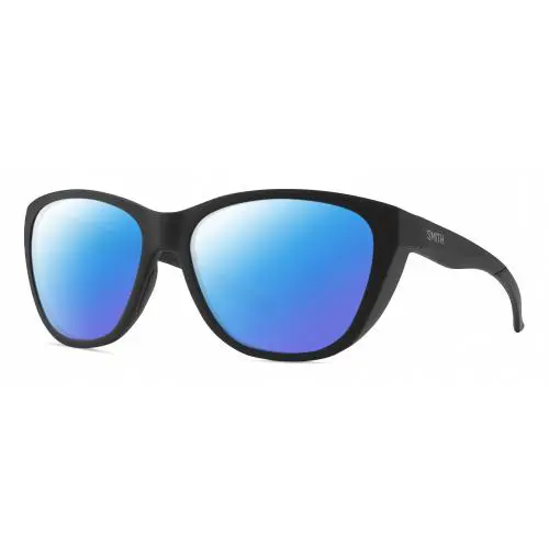 Smith Optic Shoal Unisex Oval Polarized Sunglasses in Matte Black 58mm 4 Options Blue Mirror Polar by Smith Optics
