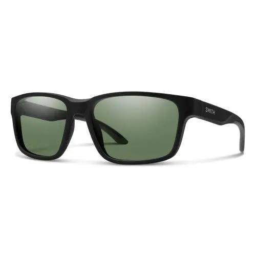 Smith Optics Basecamp Square Sunglasses in Black/chromapop Polarized Gray Green