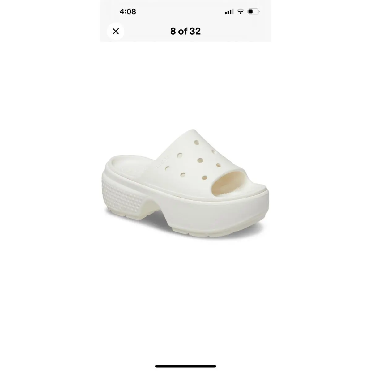 Unisex Clogs Crocs Stomp Slide Chalk Color Size Men 9/ Women 11 - Chalk