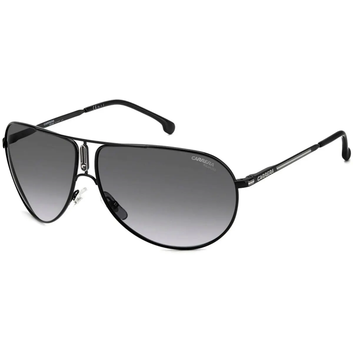 Carrera Unisex Sunglasses Black Metal Full Rim Pilot Frame GIPSY65 0807 - Frame: Black, Lens: Grey
