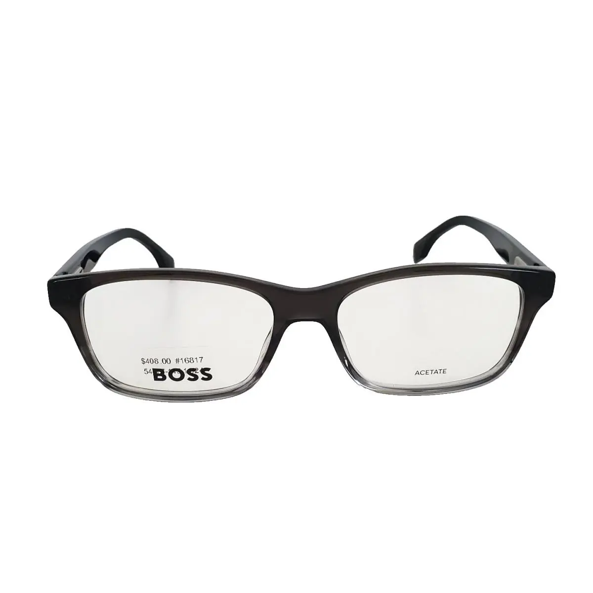 Hugo Boss 1645 2W8 Eyeglasses 54-17-145 Gray Black 54 MM Rectangular Frame Italy