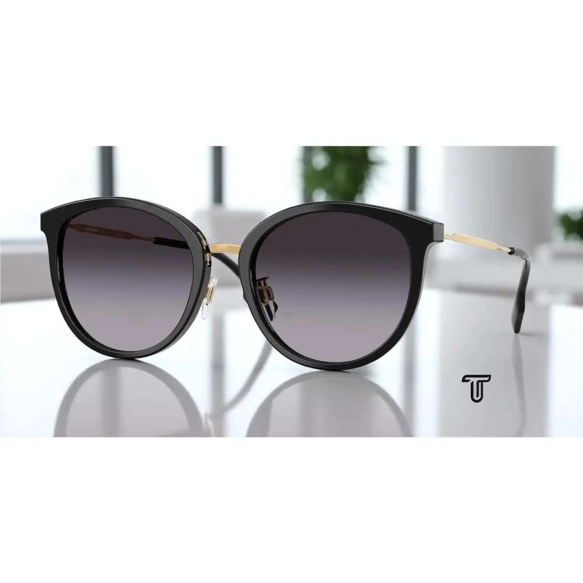 Burberry BE4289D 30018G Black Grey Gradient 56 mm Women`s Sunglasses