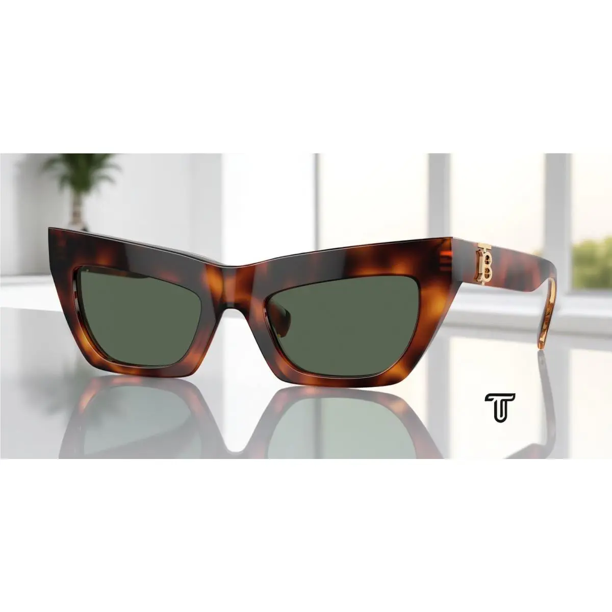 Burberry BE4405 331671 Light Havana Dark Green 51 mm Women`s Sunglasses