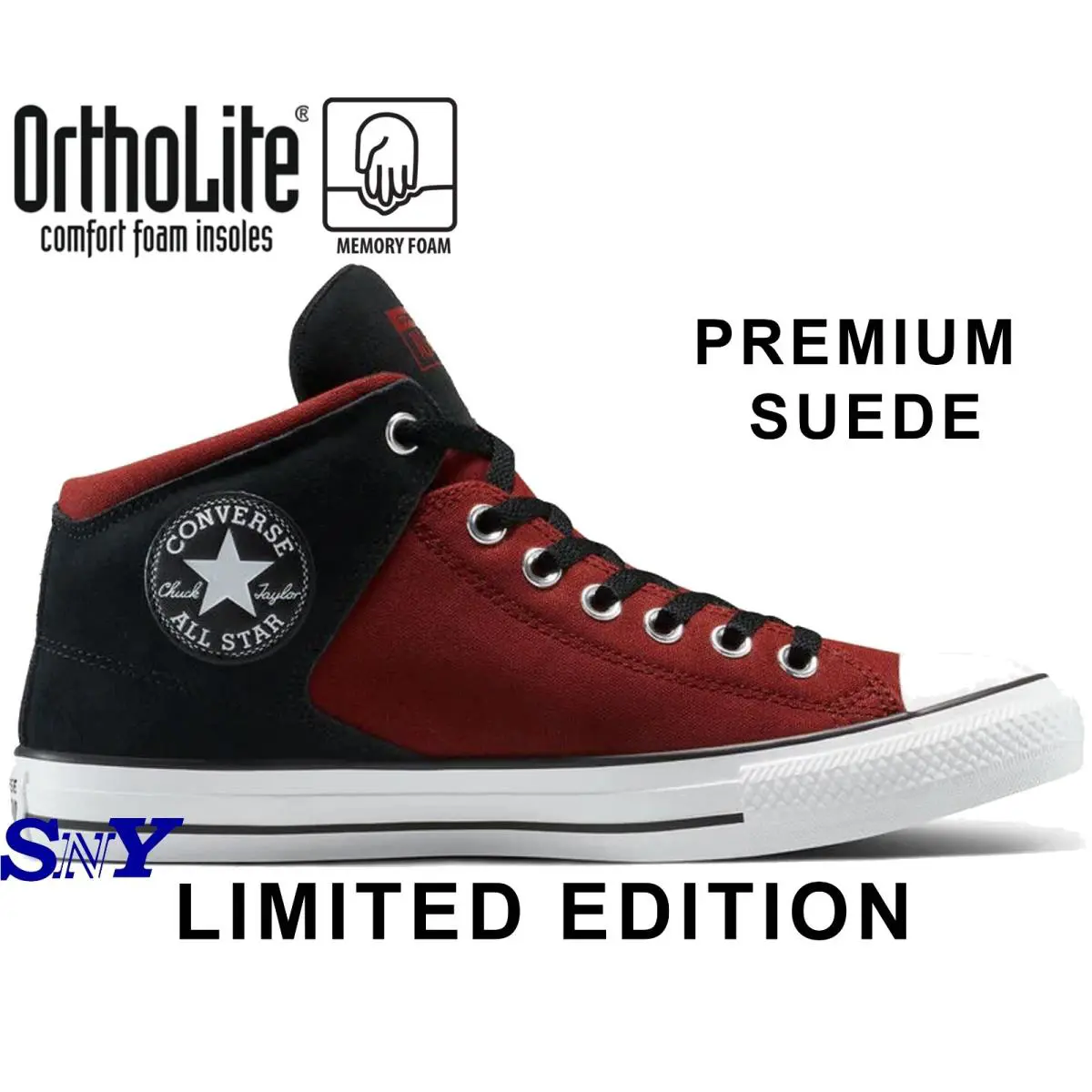 Converse Chuck Taylor All Star High Street Suede Canvas Men`s Shoes - Red