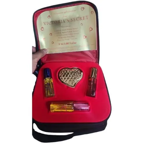 Victoria`s Secret 3Pcs 0.5 Oz- 15ml Mini Travel Set with Mirror /new with Bag