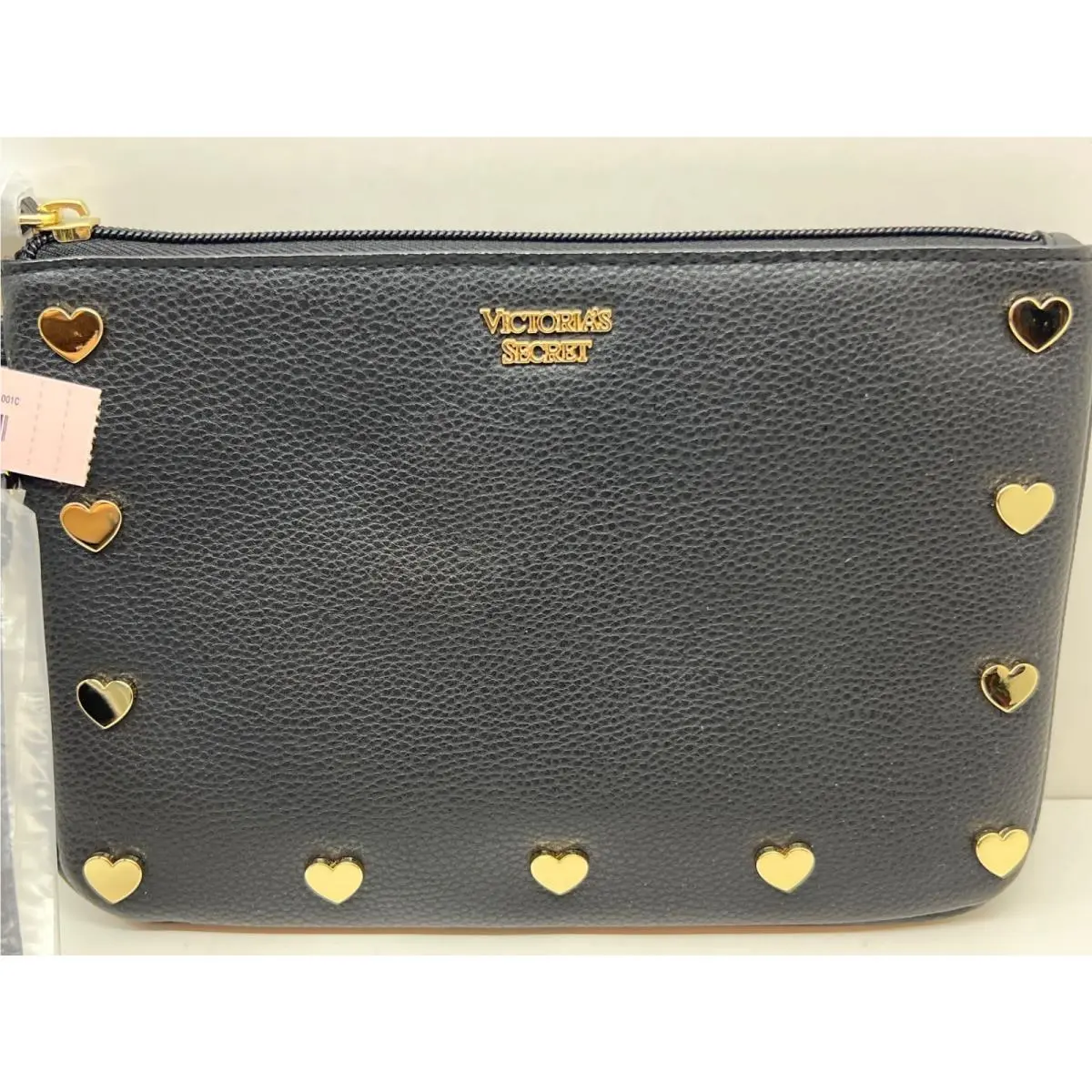 Victorias Secret Heart-studded Black Wristlet Clutch Bag
