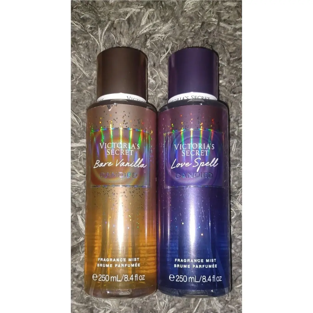 Victoria`s Secret 2 VS Candied Body Mist Set Love Spell Bare Vanilla