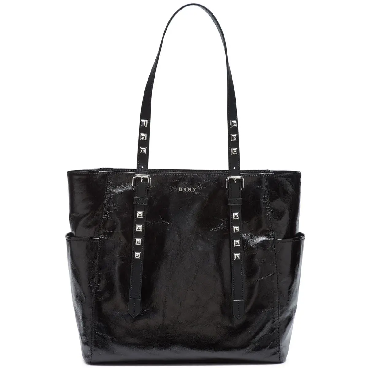Dkny Women`s Naomi Studded Large Leather Tote Black