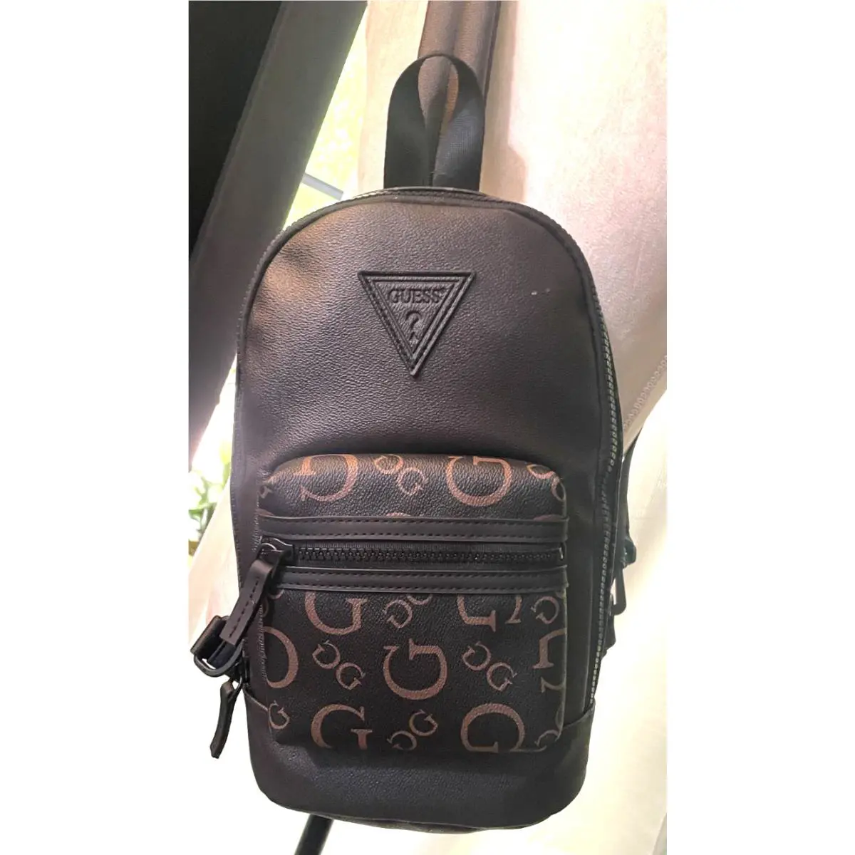 Guess Smaller Single Strap Backpack Insignia Hand/shoulder Bag in Natural