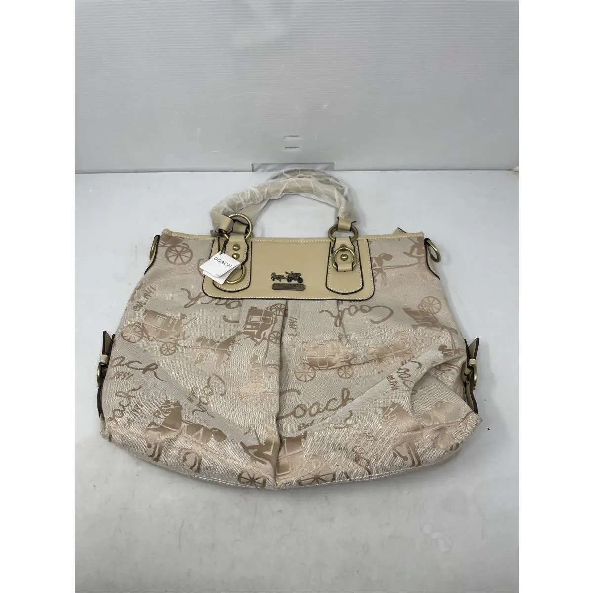 Coach Handbag Ashley Horse and Carriage Carryall Shoulder 2 Handles Tote Bag