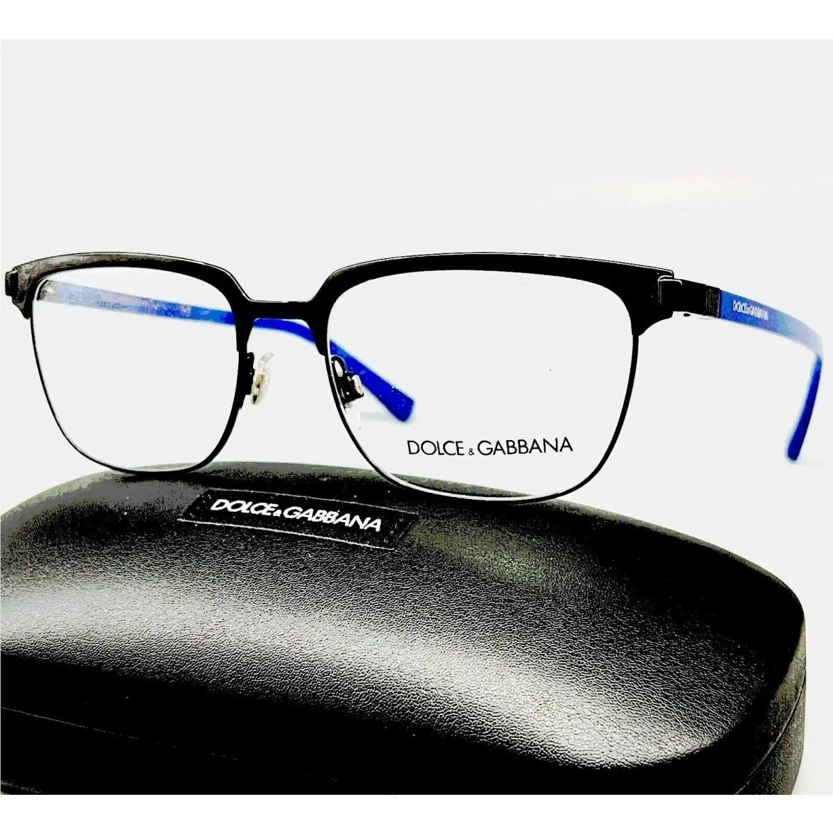 Dolce Gabbana DG 1302 01 Eyeglasses Black / Blue 53-17-140mm