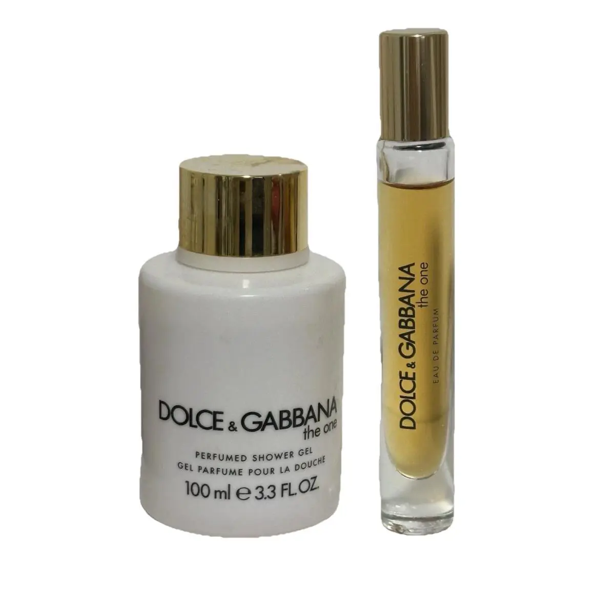 The One By Dolce Gabbana Shower Gel 3.3 Oz Women + Perfume Roller 0.2