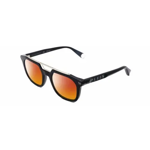SPP001M Unisex Polarized Sunglasses in Black Silver 51mm 4 Options Red Mirror Polar by Philipp Plein