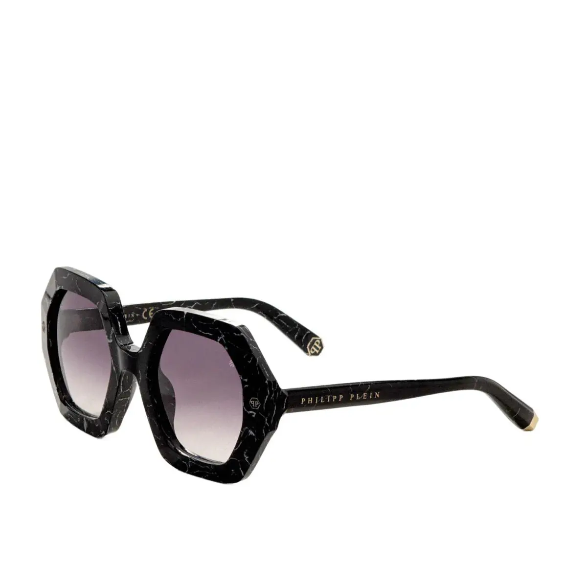 Philipp Plein Women`s 53 mm Marbled Black Sunglasses SPP039M530869