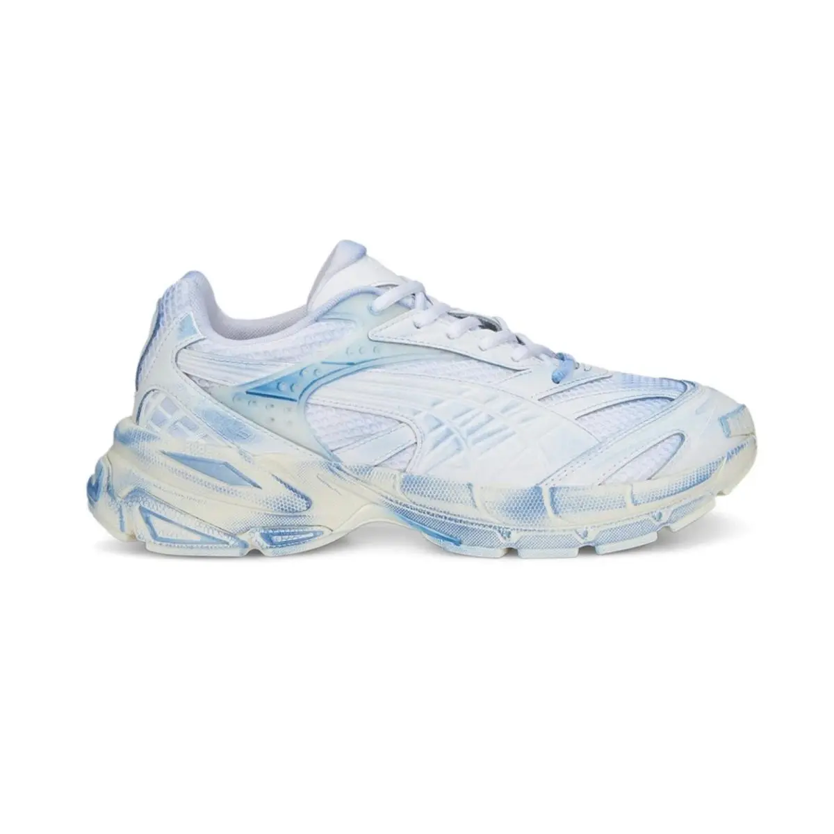 Puma Velophasis Overdye Lace Up Mens Blue Sneakers Casual Shoes 39196601 Sz 9.5