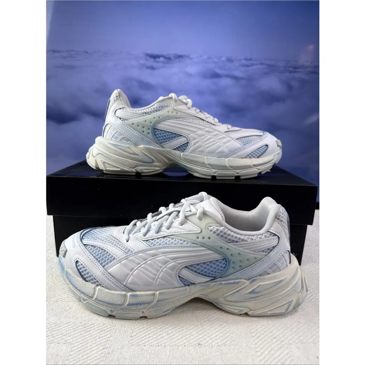 Velophasis Overdye Lace Up Mens Blue Sneakers Casual 39196601 Size 8 by Puma
