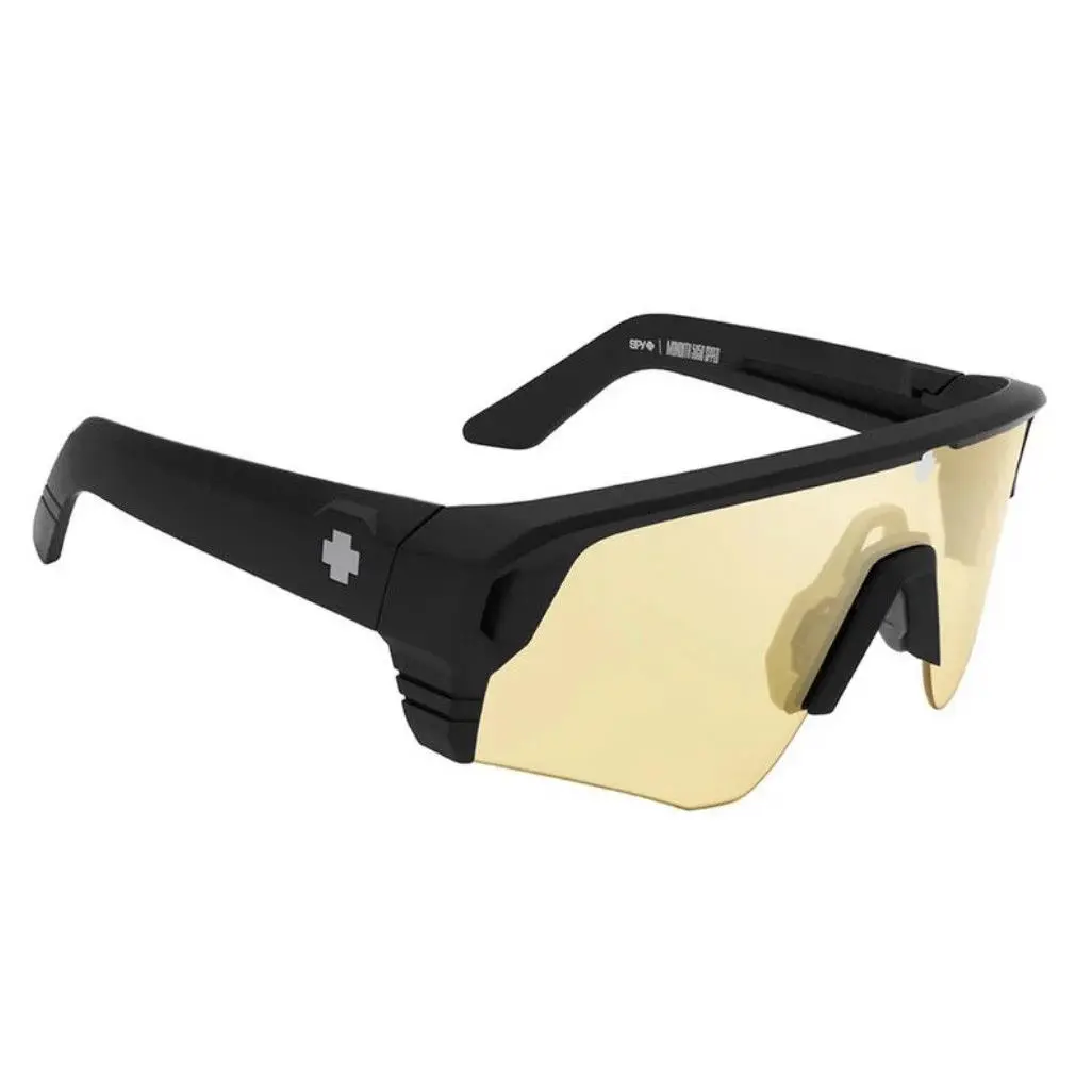 Spy Optic Monolith Speed Sunglasses - Matte Black / Happy Low Light Yellow - Frame: Matte Black, Lens: Happy Low Light Yellow